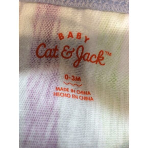 Cat & Jack Sleeveless Top Ruffle at Hem 0-3 Months Pastel Stripes Cotton/Polyest - Picture 3 of 3